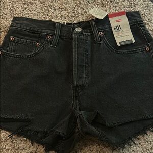 Levi's Black Denim 501 Shorts